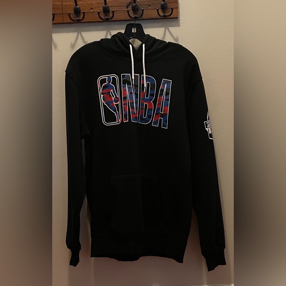 NBA Black Hoodie with White Accents